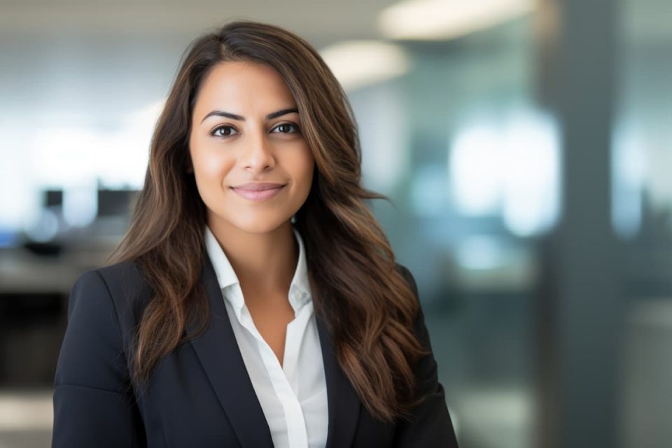 Corporate portrait of a confident businesswoman posing in office