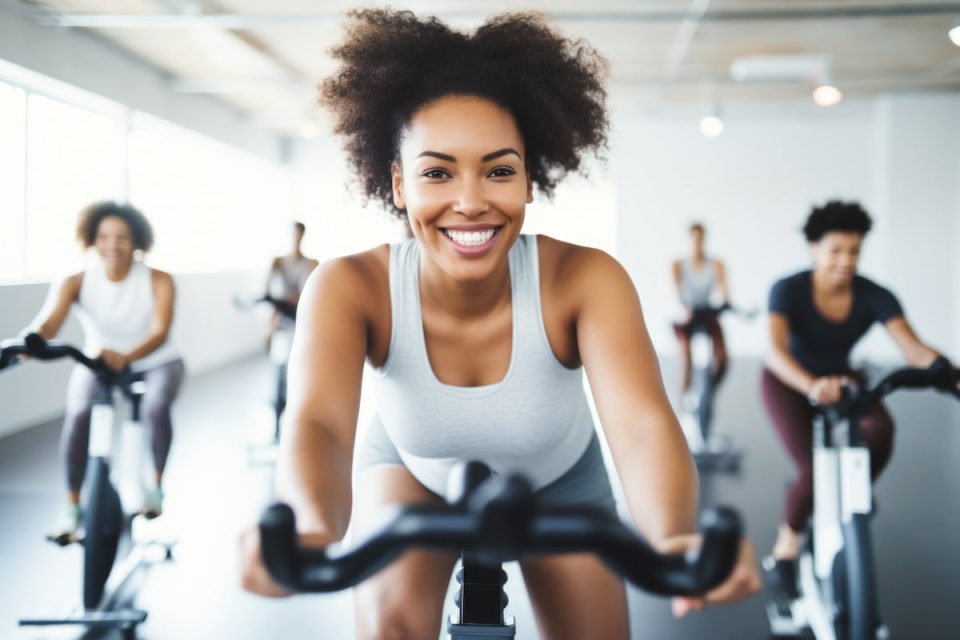 woman exercising at the gym